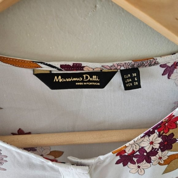 Massimo Dutti Floral Print Button Down Shirt Size US 6. - Picture 13 of 13